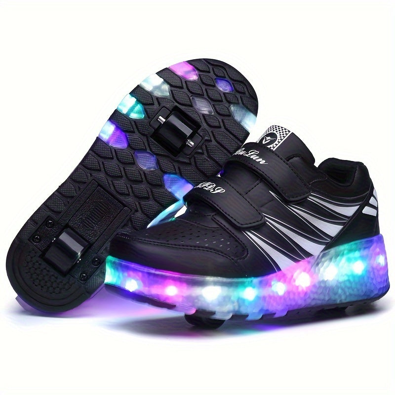 Rollerskates voor Kinderen met LED-Verlichting & Afneembare Wielen | Comfortabele Sneakers voor Actieve Beweging | Sulvida