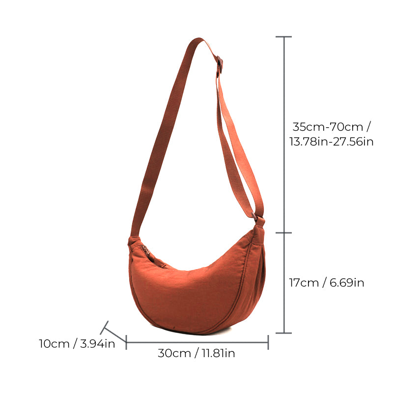 Halvemaanvormige Schoudertas Kunstleer Chic Design Dames Handtas Elegante Everyday Bag Vintage Stijl Mode | Sulvida