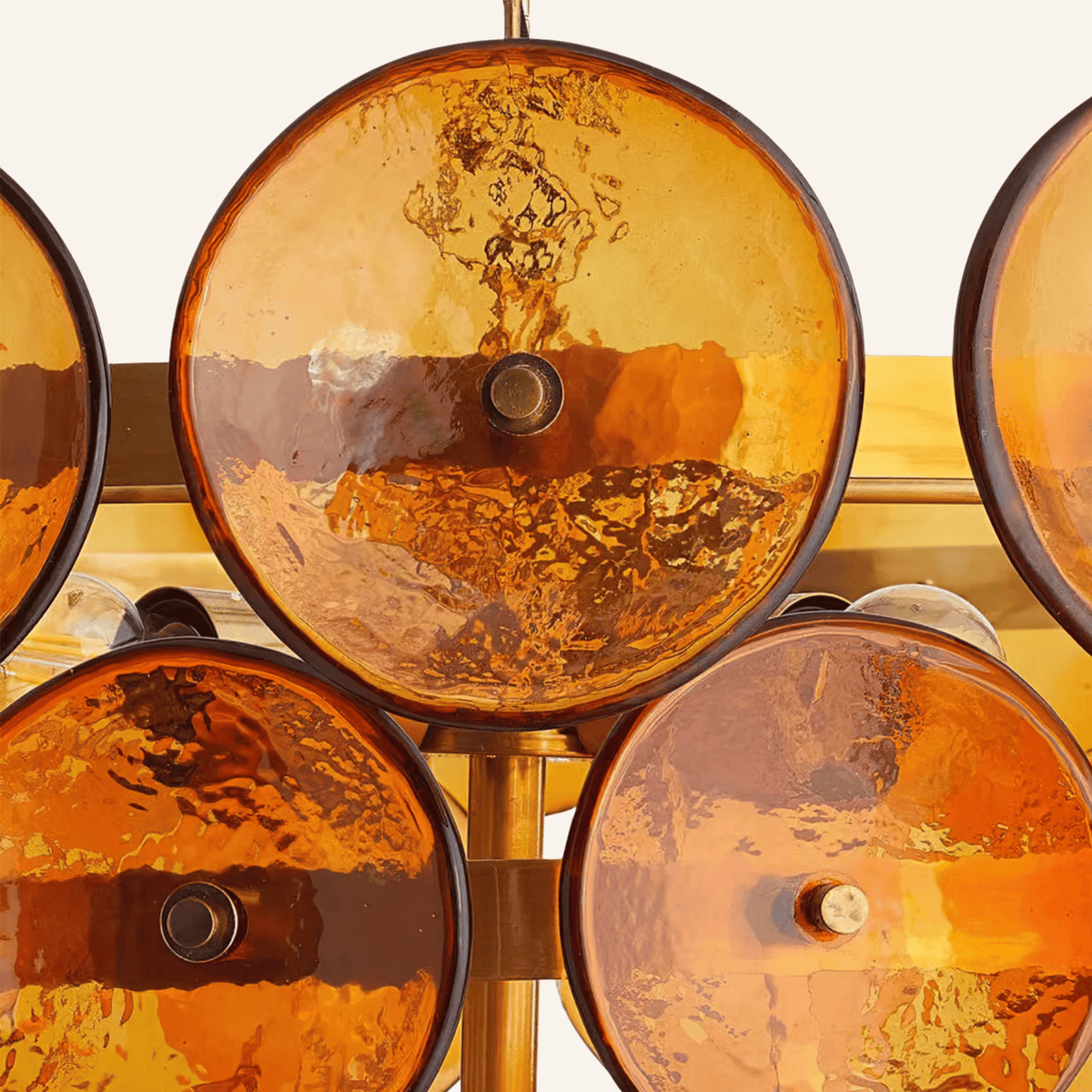 Glazen Kroonluchter Oranje Glas Ring Design Murano Stijl Eetkamer Woonkamer Hanglamp Sfeerverlichting | Sulvida
