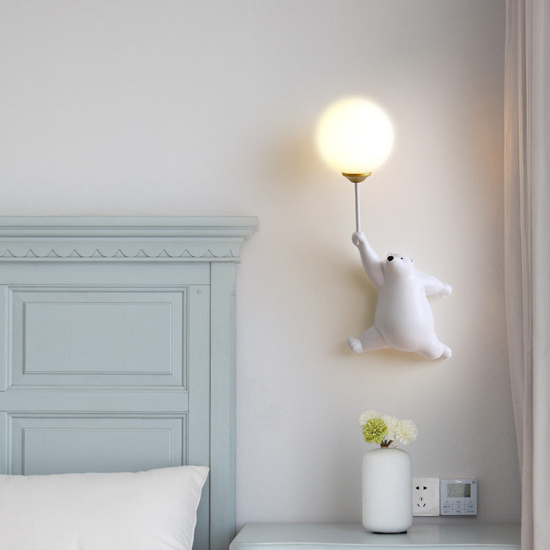 Wandlamp Beer met Ballon LED Wit Blauw Roze Kinderkamer Slaapkamer Woonkamer Leeslamp Acrylic Decoratief | Sulvida