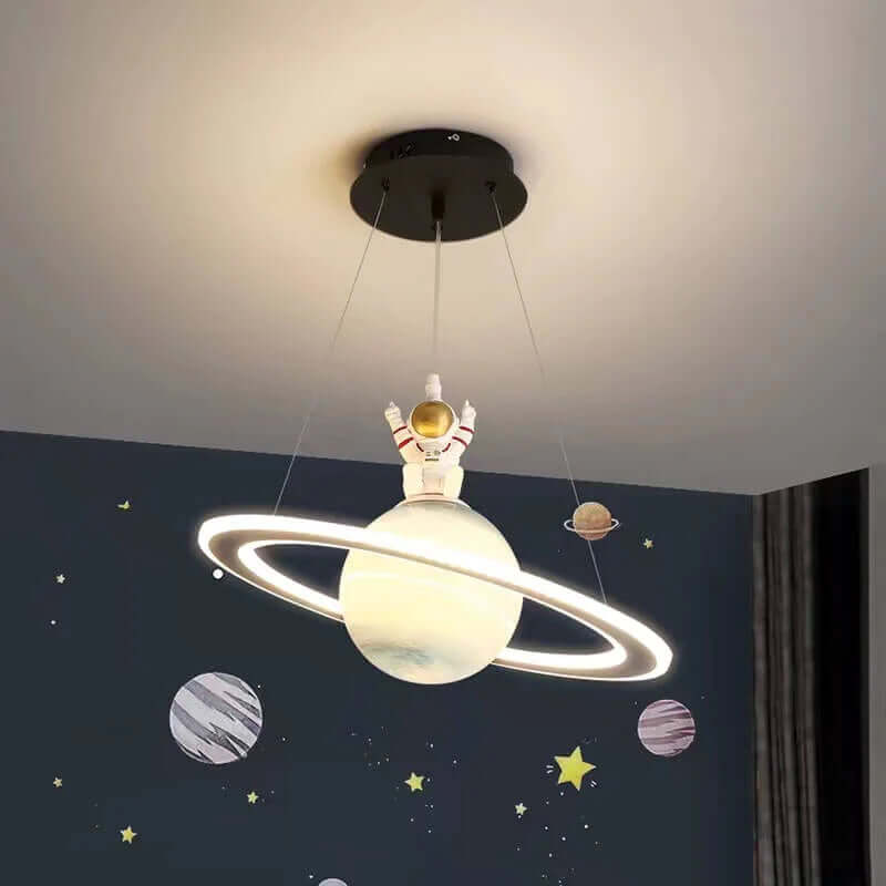 LED Hanglamp Kinderkamer Planeet met Ring Sterrenlicht Kosmisch Sfeerverlichting Ruimtevaart Jongens Meisjes | Sulvida