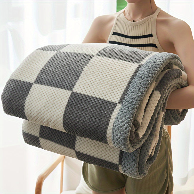 Geruite Fleeceplaid Melkzacht Warm Winterdeken Sofa Bed Decoratie Ruitmotief Klassiek Comfortabel Plaid | Sulvida