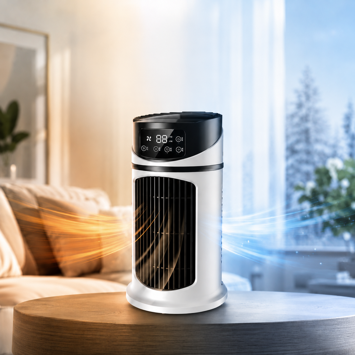 Mobiele Luchtkoeler Compact Verdampingskoeling Energiezuinig Binnenklimaat Draagbaar Airco Slaapkamer Bureau | Sulvida