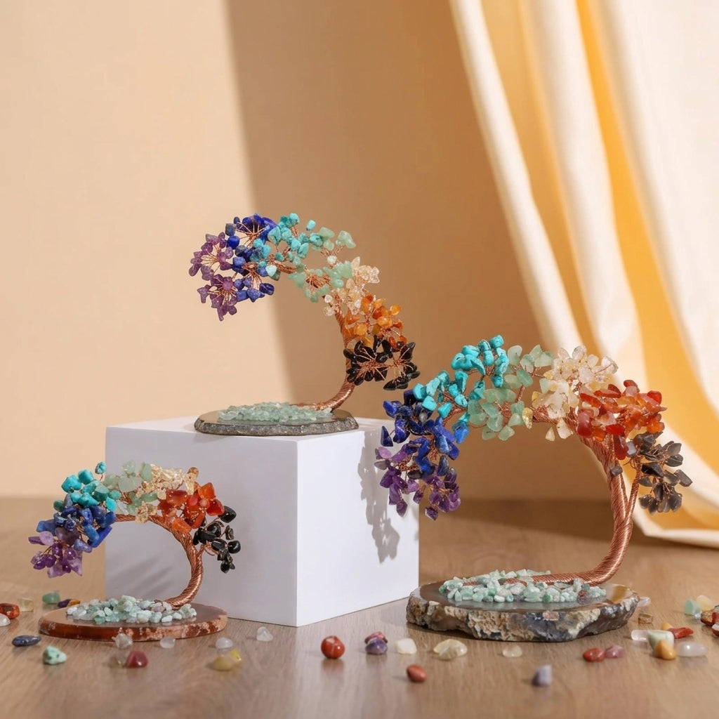 Levensboompje 7 Chakra's Decoratie Spirituele Energie Harmonie Agaatboom Amethist Kwarts Cadeau Geluk | Sulvida