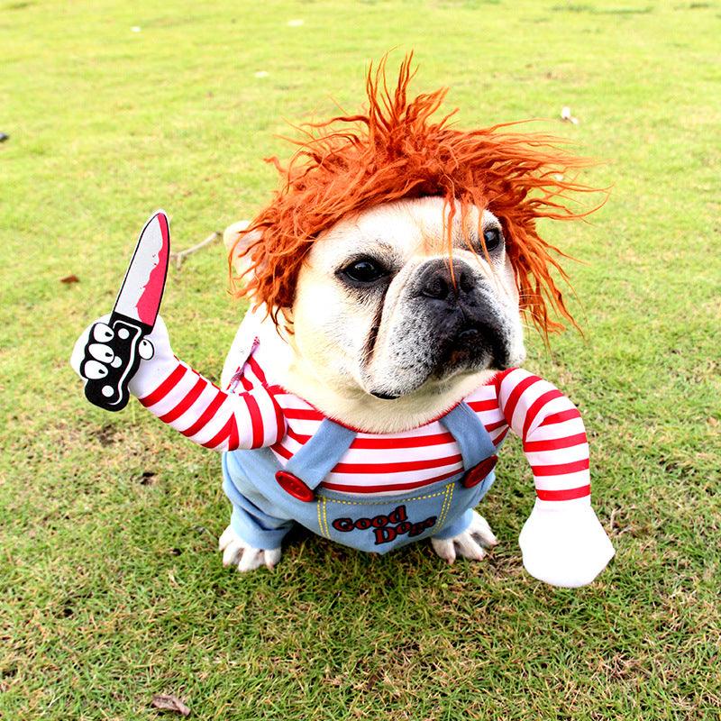 Halloween Hondenkostuum Pop-Figuur Rood Polyester met Pruik en Accessoires voor Kleine tot Grote Honden | Sulvida