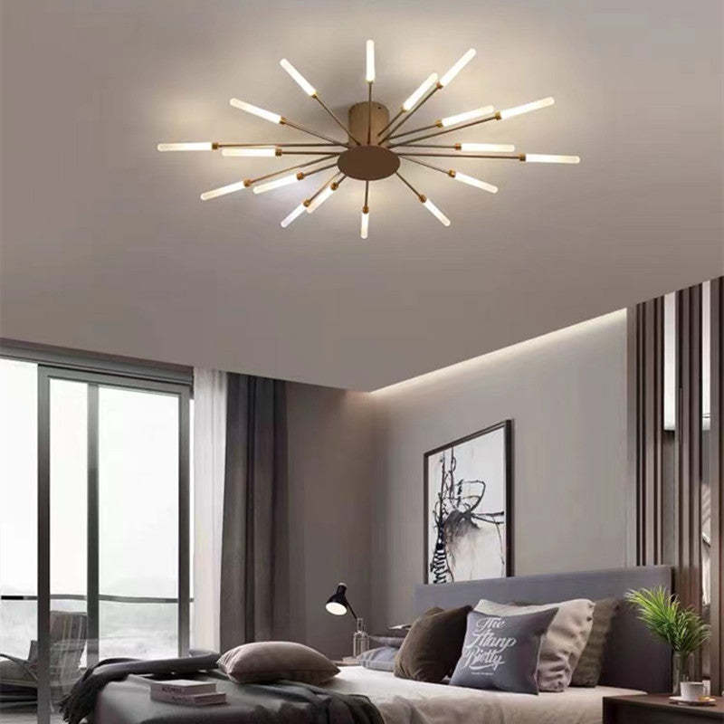 Plafondlamp vuurwerk-design zwart goud LED metaal acryl flush mount woonkamer slaapkamer modern luxe | Sulvida
