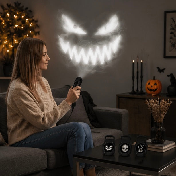 Schedel Projectorlamp USB Roterende Patronen Spookachtige Sfeerverlichting Halloween Decoratie Nachtlampje | Sulvida