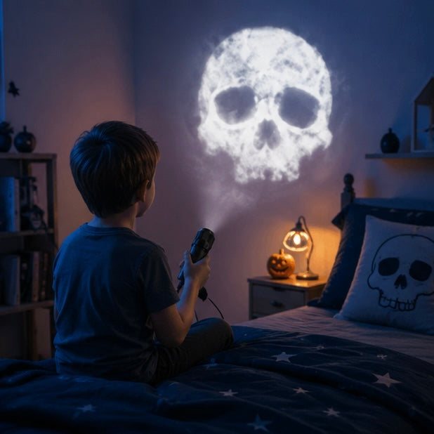 Schedel Projectorlamp USB Roterende Patronen Spookachtige Sfeerverlichting Halloween Decoratie Nachtlampje | Sulvida