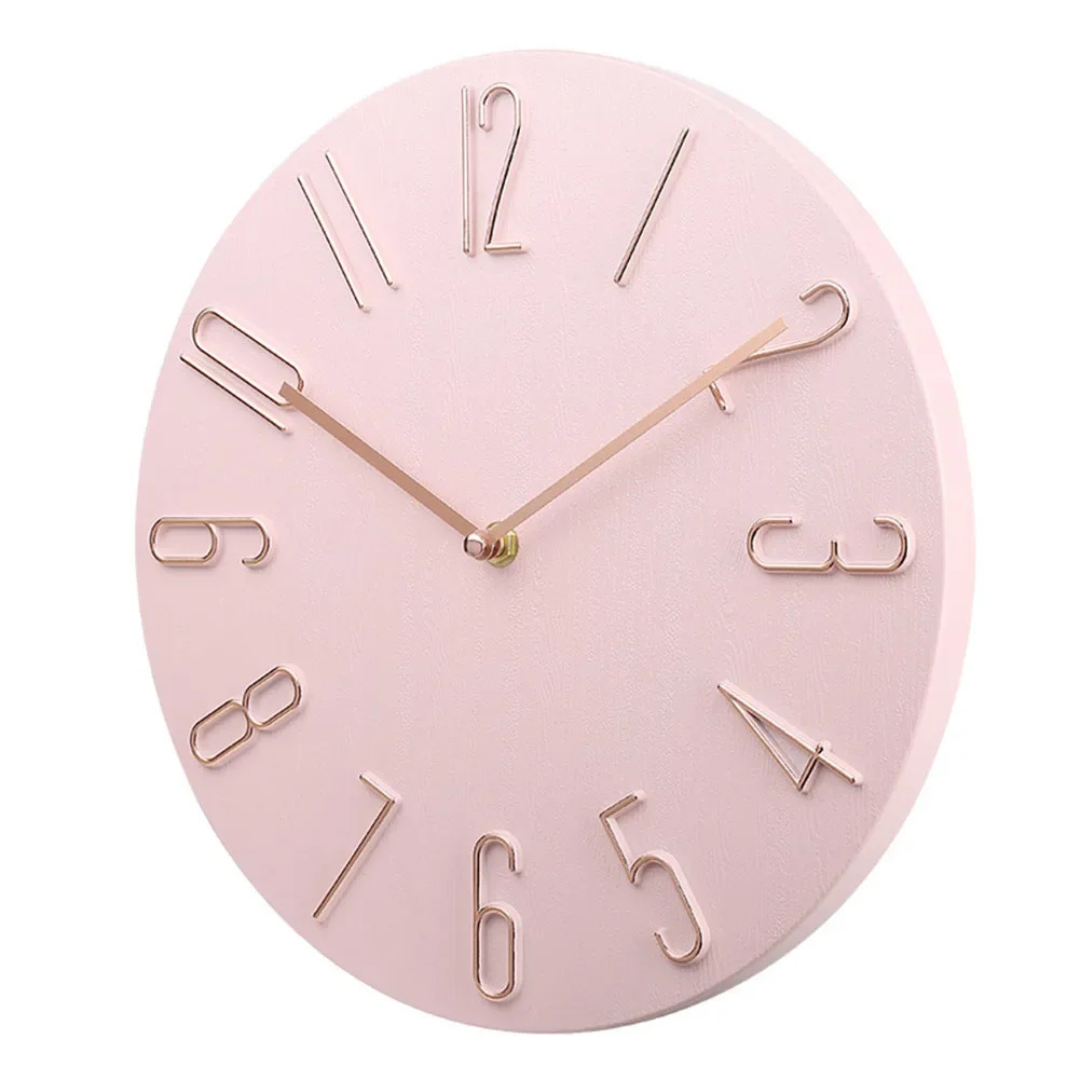Minimalistische Wandklok Ø30 cm Modern Design ABS Zwart Wit Roze Groen Stil Uurwerk Woonkamer Keuken | Sulvida