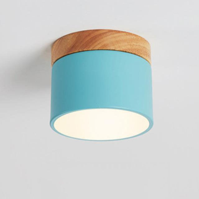 Moderne Plafondlamp Scandinavisch Minimalistisch Hout LED Klein Rond Strak Hal Slaapkamer Gang Verlichting | Sulvida