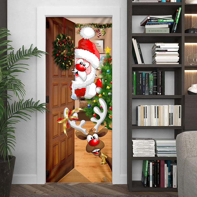Deurkleed Kerstmotief 91x203cm Polyester Herbruikbaar Wasbaar Sfeervolle Entree Decoratie Feestdagen | Sulvida