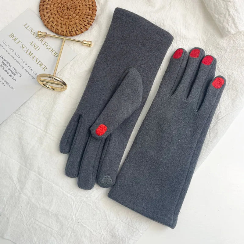 Touchscreen Winterhandschoenen met Nagellak Design – Warme Fleece Gevoerde Handschoenen voor Dames Winter | Sulvida