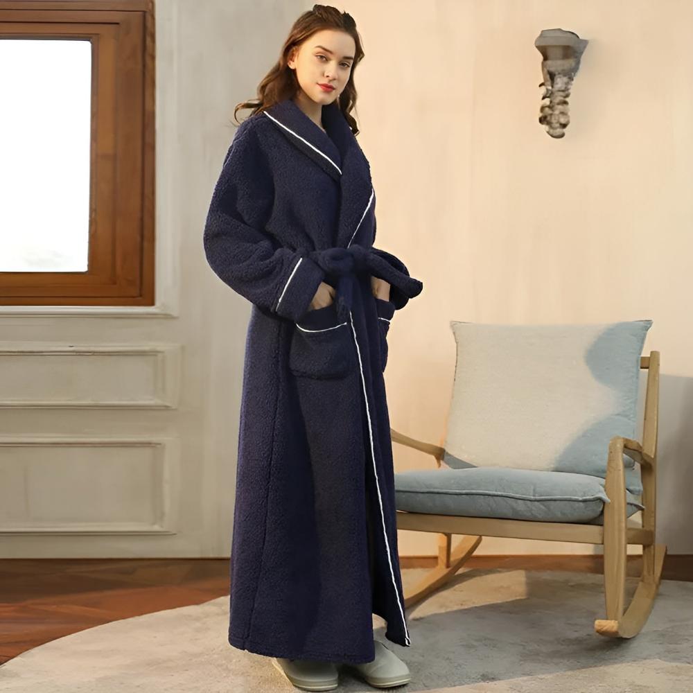 Sherpa Badjas Fluffy Fleece Ochtendjas Unisex Dames Heren Lange Badstofjas Huisjasje Loungewear Katoen | Sulvida