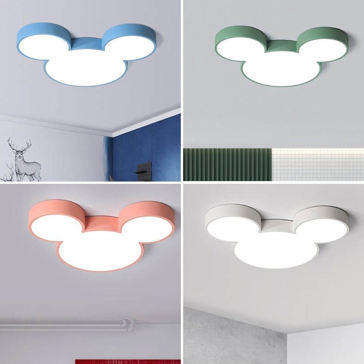 LED Plafondlamp Kinderkamer Speels Motief Rond Metaal Acryl Modern Cartoondesign Wit Blauw Groen Roze | Sulvida
