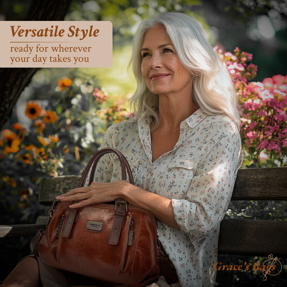 Luxe Leren Schoudertas Dames Bruin Zwart Groen Rood Elegante Handtas Magnetische Sluiting Verstelbaar | Sulvida