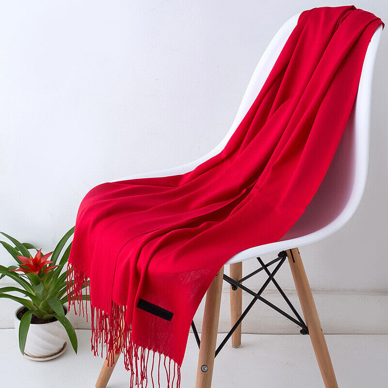 Écharpe en cachemire 200x70cm, châle haut de gamme et accessoire d’hiver chaud pour femme et homme, à franges, unisexe, 10 coloris | Sulvida