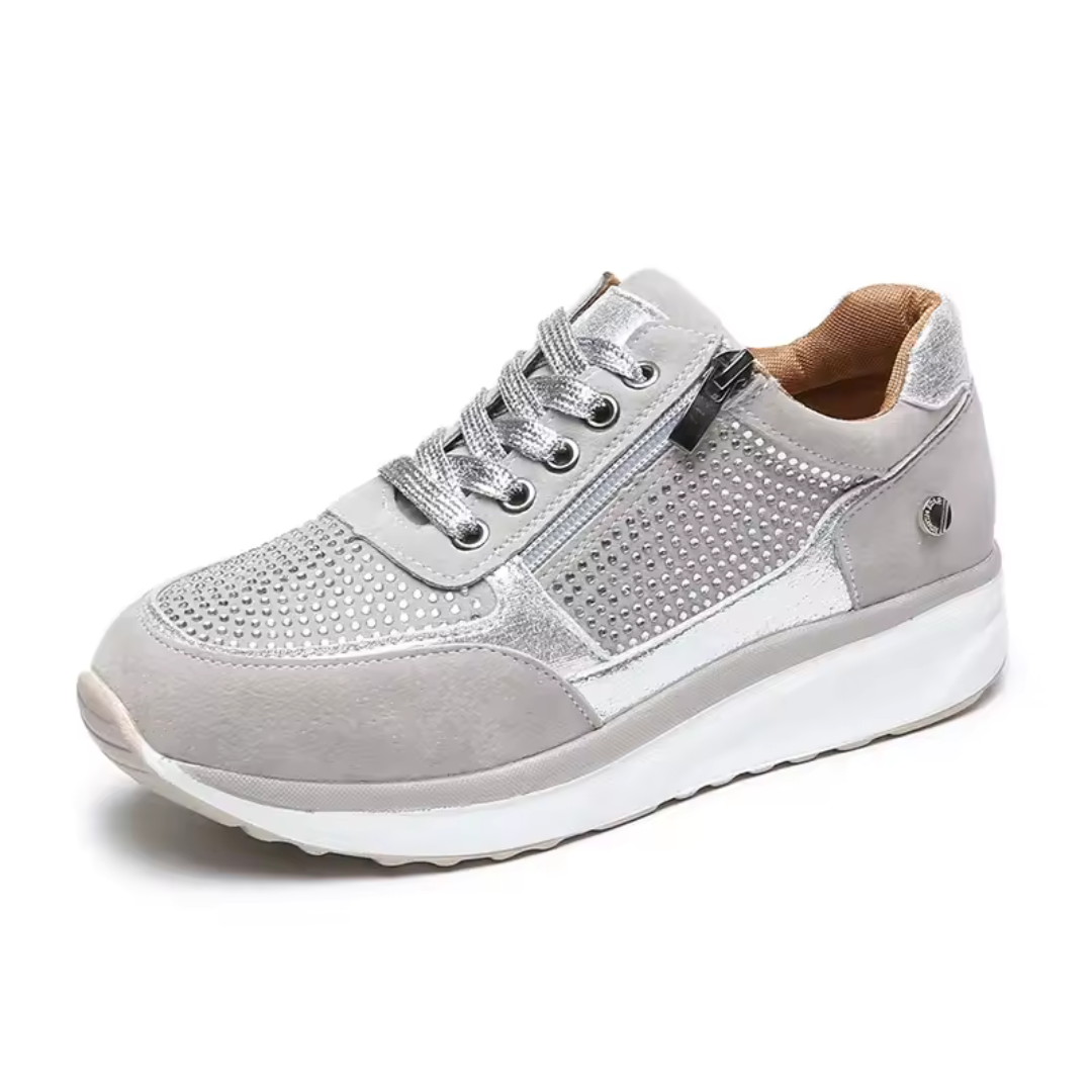 Wandelschoenen Dames PU Leer Zijrits Lichtgewicht Orthopedisch Beige Grijs Groen Blauw Ademend Comfortabel | Sulvida