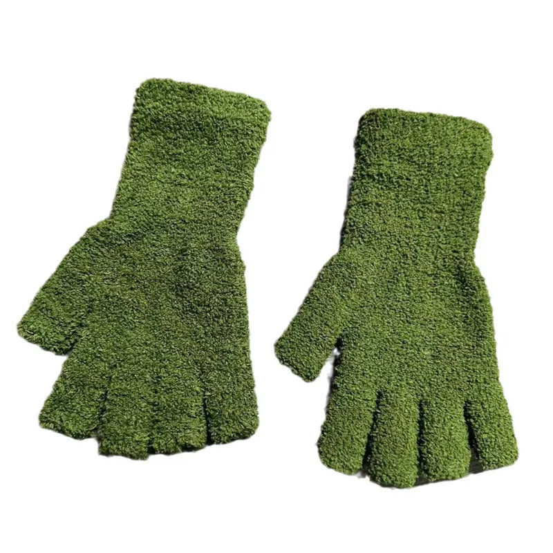 Gebreide Vingerloze Handschoenen – Warme Halfvingerhandschoenen voor Winter – Zachte Fleece Voering Dames | Sulvida