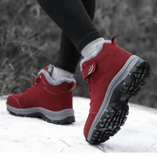 Ergonomische Winterlaarzen Uniseks Zwart Rood Grijs - Waterafstotend Pijnverlichting Verwarmend tot -25°C - Comfortabele Wandelschoenen Dames Heren | Sulvida