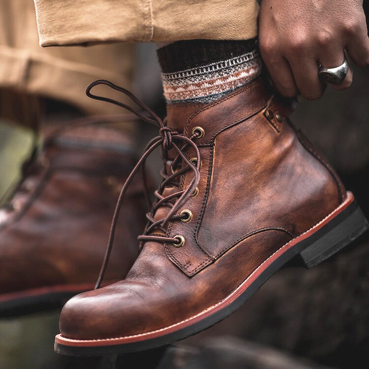 Orthopedische Herenlaarzen Leer Zwart en Bruin Comfortabele Wandelschoenen voor Werk Vrije Tijd en Outdoor | Sulvida
