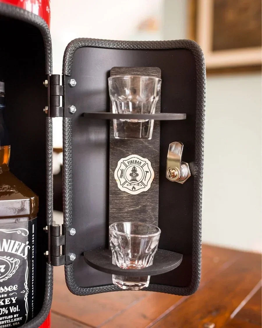 Geheime Bar in Brandblusser Stijl - Verborgen Drankendispenser met Accessoireruimte - Unieke Bar-Accessoire voor Thuis - Metalen Uitvoering | Sulvida