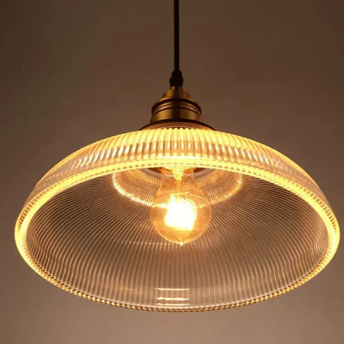 Glazen Hanglamp met Elegante Lichtuitstraling – Amber of Transparant Glazen Kap – Geschikt voor Eettafel en Woonkamer | Sulvida