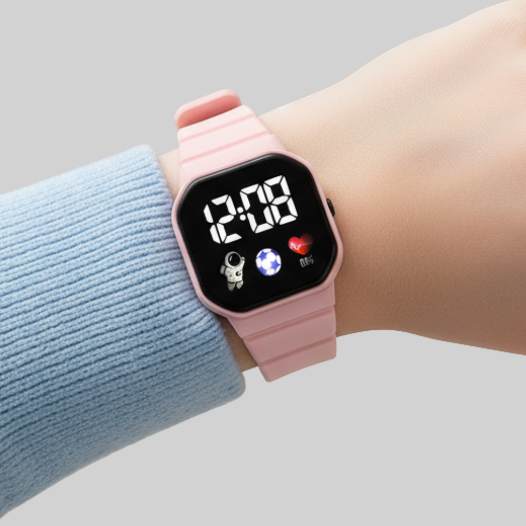 LED Digitaal Kinderhorloge Waterdicht Ruimtevaart Design Siliconen Band Sport Horloge voor Jongens & Meisjes | Sulvida