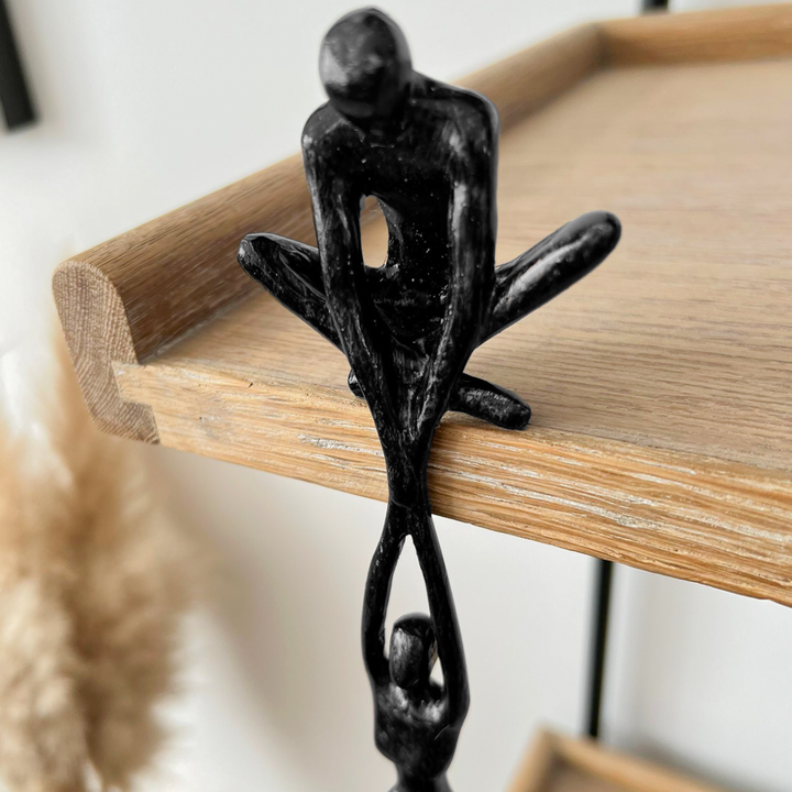 Sculptuur twee zielsfiguren kunstvol handgemaakt kunsthars decoratief voor woonkamer tafel modern interieur | Sulvida