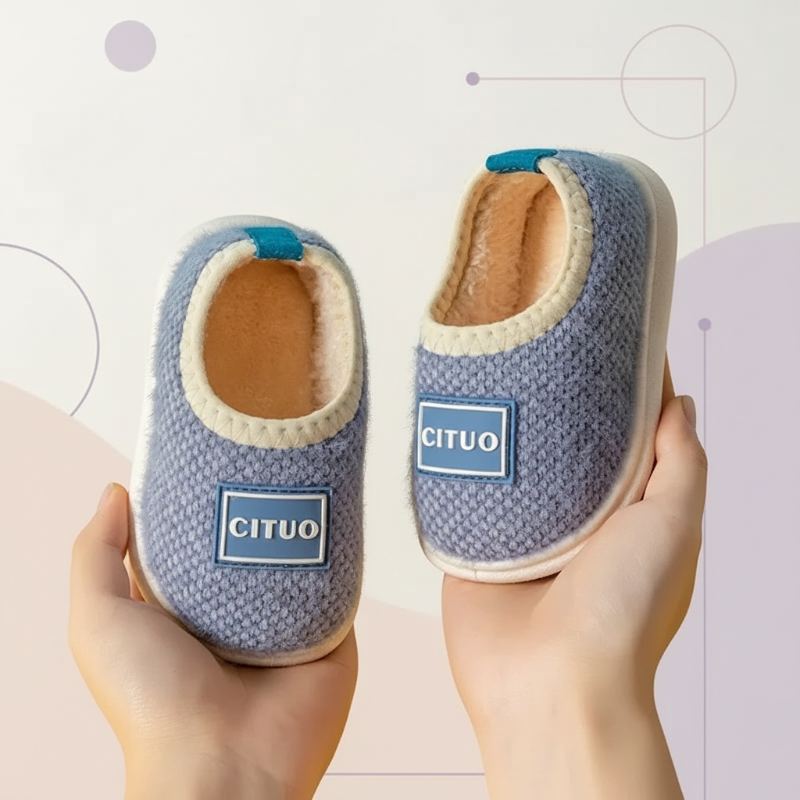 Chaussons d’hiver pour enfants doublés en polaire, avec semelle antidérapante, chauds et doux, rose, vert, marron, 12-18 mois, chaussures pour bébé | Sulvida