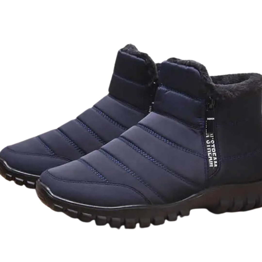 Waterdichte Herenlaarzen Winter Rits Warm Voering Antislip Zool Sneeuwlaarzen Hoog Schaap Outdoor Wandelen | Sulvida
