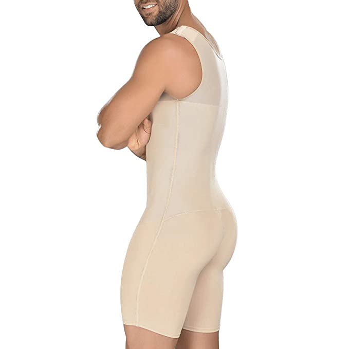 Heren Compressie Body Shaper met Hoge Compressie voor Buik en Borst – Zwart & Beige – Shapewear voor Mannen | Sulvida