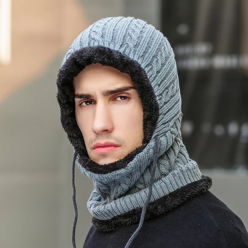 Gebreide Wintermuts met Sjaal – Balaclava Gezichtsbescherming Fleece Gevoerd – Unisex Oor- & Nekwarmer | Sulvida
