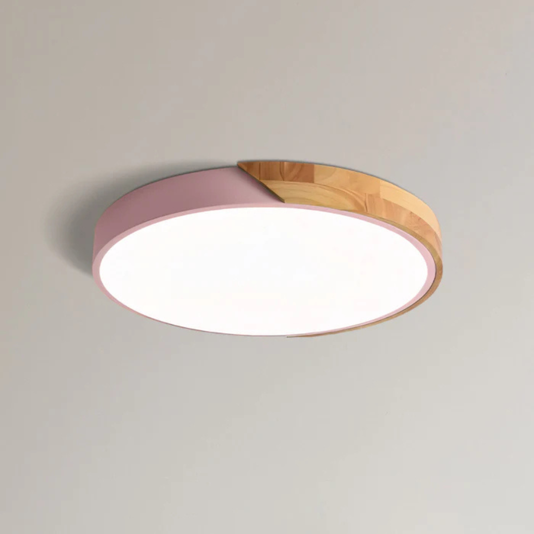 Plafondlamp Hout & Acryl Scandinavisch Design Warm Licht Ø23/30cm Slaapkamer Woonkamer Energiezuinige LED | Sulvida