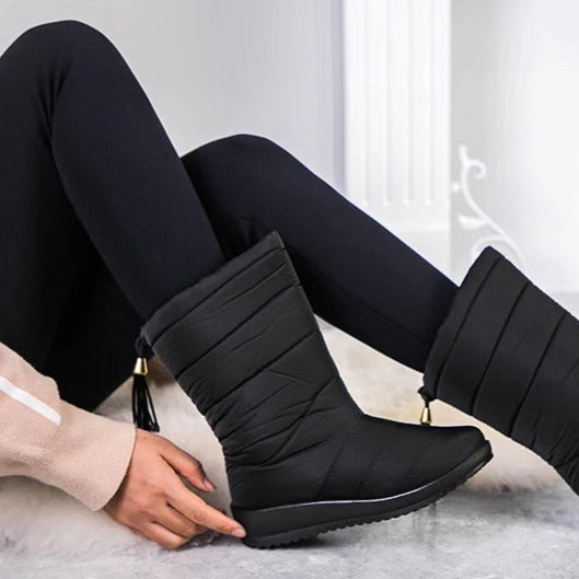 Gevoerde Winterlaarzen Dames met Antislip Zool en Kunstbont Voering voor Koude Dagen Warme Winterschoenen | Sulvida