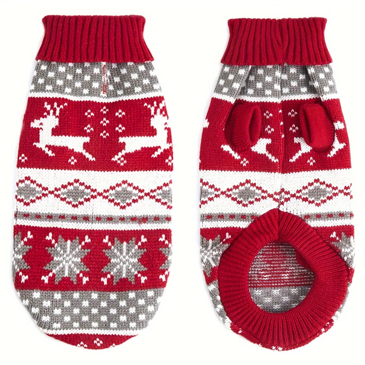 Gebreide Hondenkersttrui voor Kleine Huisdieren – Warm Gezellig Kerstoutfit Feestdagen Hond Kat Kerst | Sulvida
