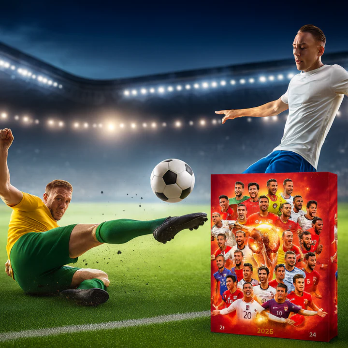 Voetbalkalender met 24 Verrassingen voor December Feestdagen Kinderen Voetbalfans Speelgoed Adventsperiode | Sulvida