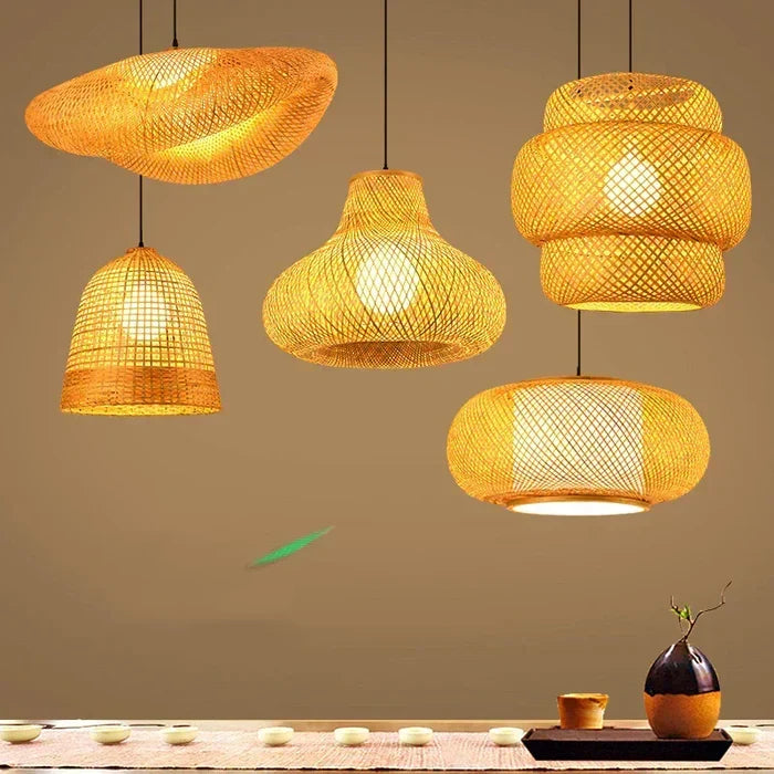 Handgeweven Rotan Hanglamp – Natuurlijke Verlichting voor een Warme Sfeer | Sulvida