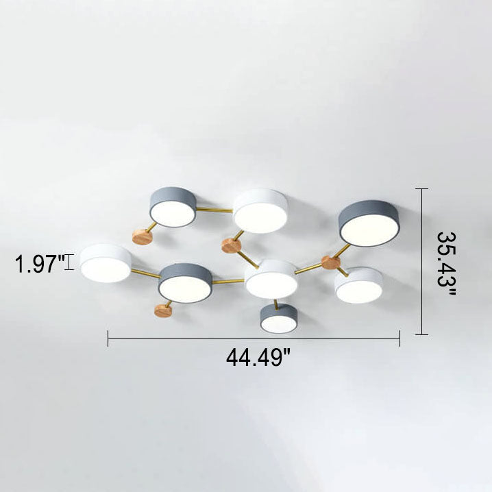 Plafondlamp massief hout met ijzer LED warm wit neutraal koel wit woonkamer slaapkamer gang moderne verlichting | Sulvida