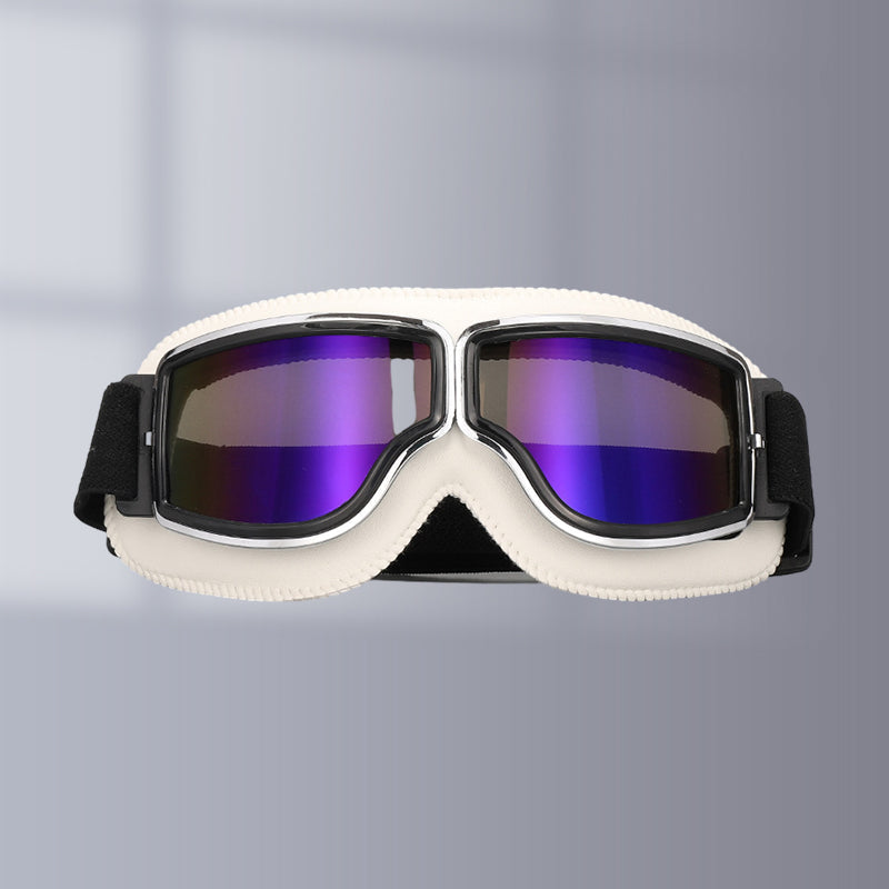 Motorgoggles Leer Vintage Aviator Over Bril Motorrijden Ski Bescherming UV Windscherm Verstelbaar Retro | Sulvida