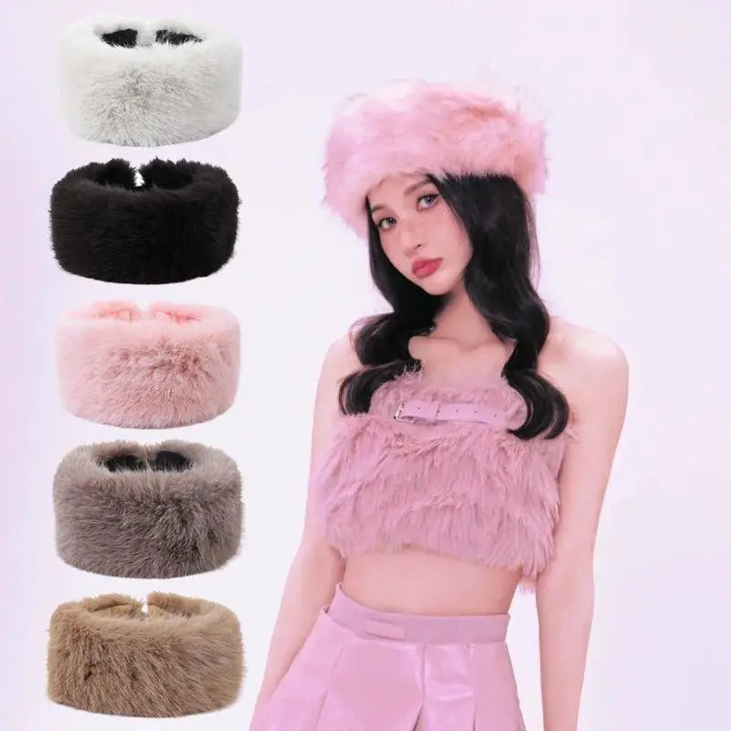 Fluffy Hoofdband Nepbont Oorwarmers Elastisch Winter Accessoire voor Dames Unisex Zacht Elegant Warm Comfortabel | Sulvida
