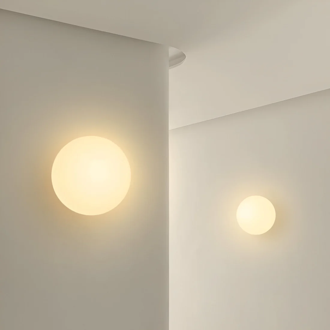 Glazen Wandlamp Wit Bol LED Warm Licht Minimalistisch Woonkamer Slaapkamer Hal Keuken Sfeerverlichting AC 220V | Sulvida