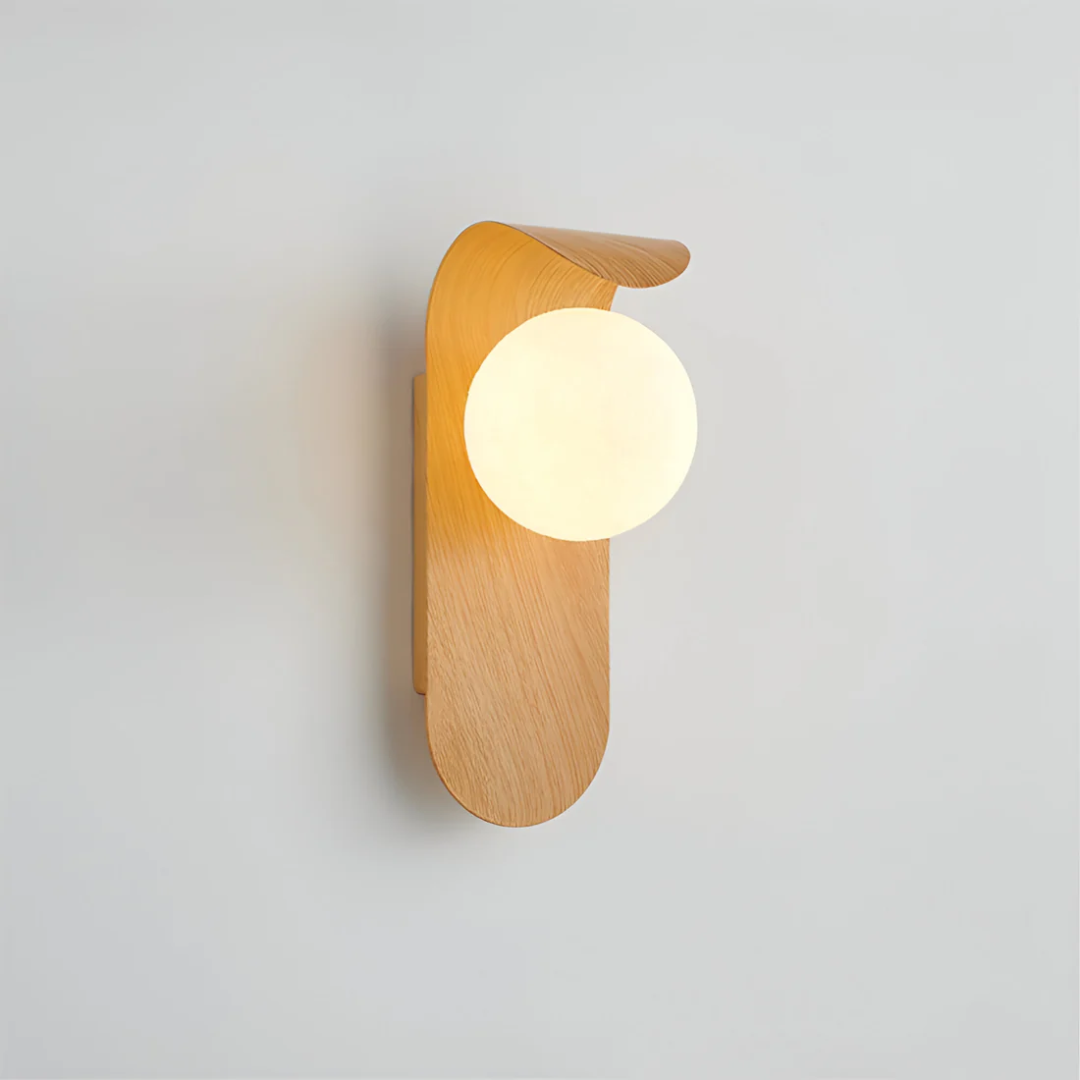 Scandinavische Wandlamp LED Hout & Glas Warm Licht Woonkamer Slaapkamer Minimalistische Sfeerverlichting | Sulvida