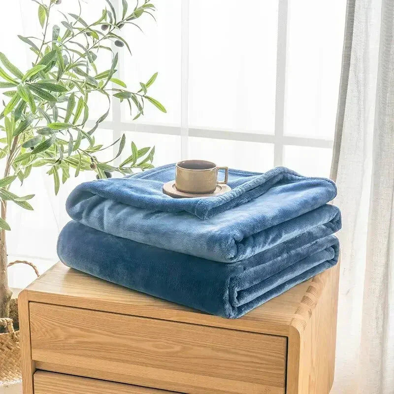 Dikke Fleece Plaid FleeceVarm Effen Warm Winter Fleecedeken Woonkamer Bank Bed Eenkleurig Donzig Zacht | Sulvida