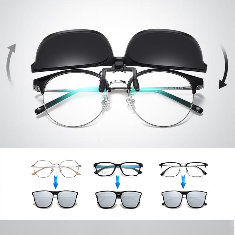 Gepolariseerde Clip-on Zonnebril Opklapbaar Titanium Montuur UV400 Bescherming voor Brildragers Herenmode Damesmode Autorijden Vissen | Sulvida