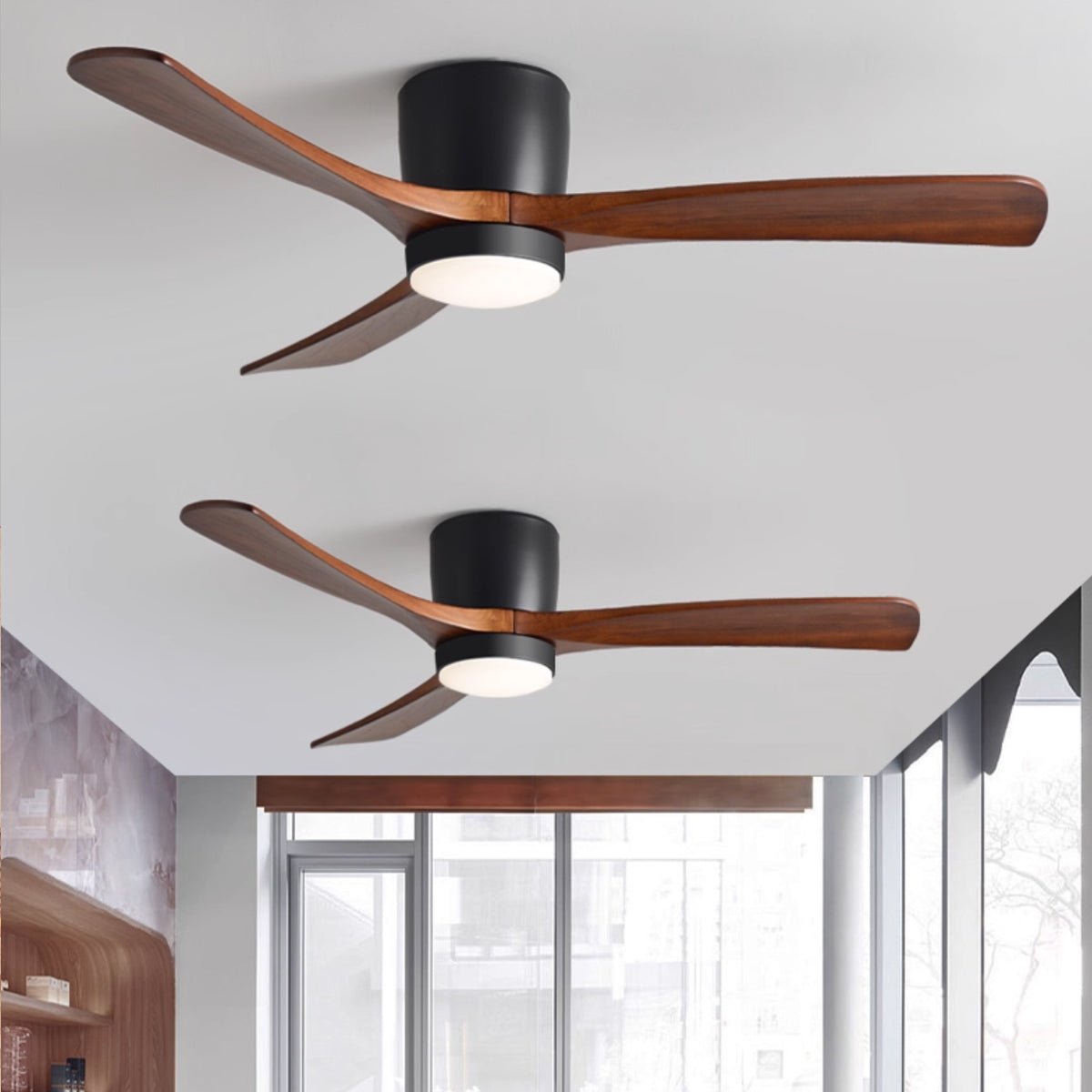 Plafondventilator met Verlichting Houten Bladen Afstandsbediening 6 Snelheden Dimbaar Licht Woonkamer | Sulvida