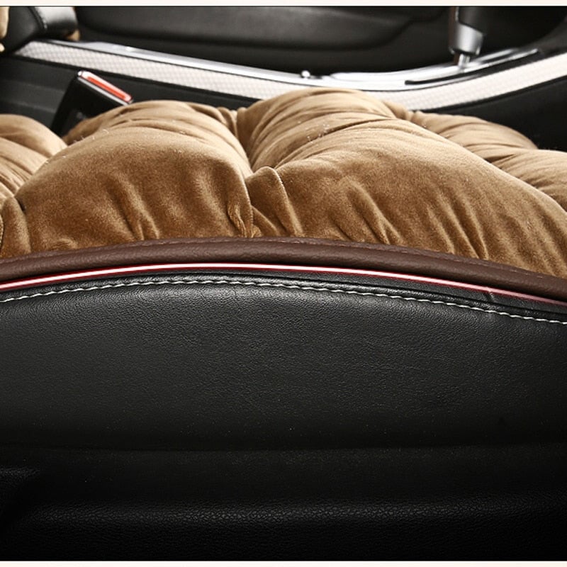 Autostoelkussen Met Korte Pluche Vulling – Zachte Stoelbekleding Voor Comfortabel Autorijden | Sulvida