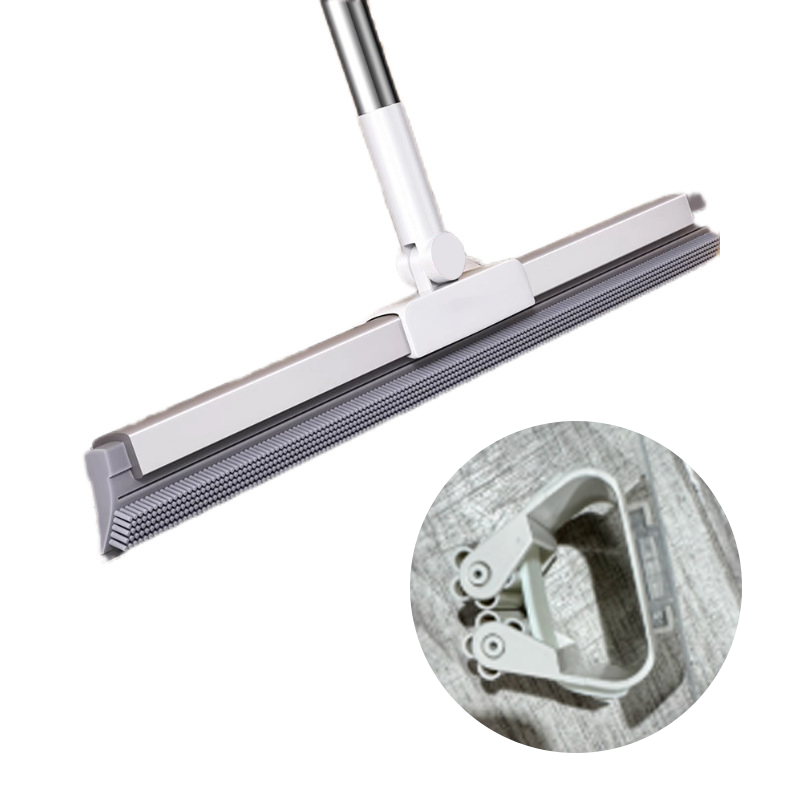 Dweil met Rubberen Lip & TPE Borstels 30cm 50cm | Multifunctionele Vloerwisser Natte Droge Vloer Dierenhaar | Sulvida