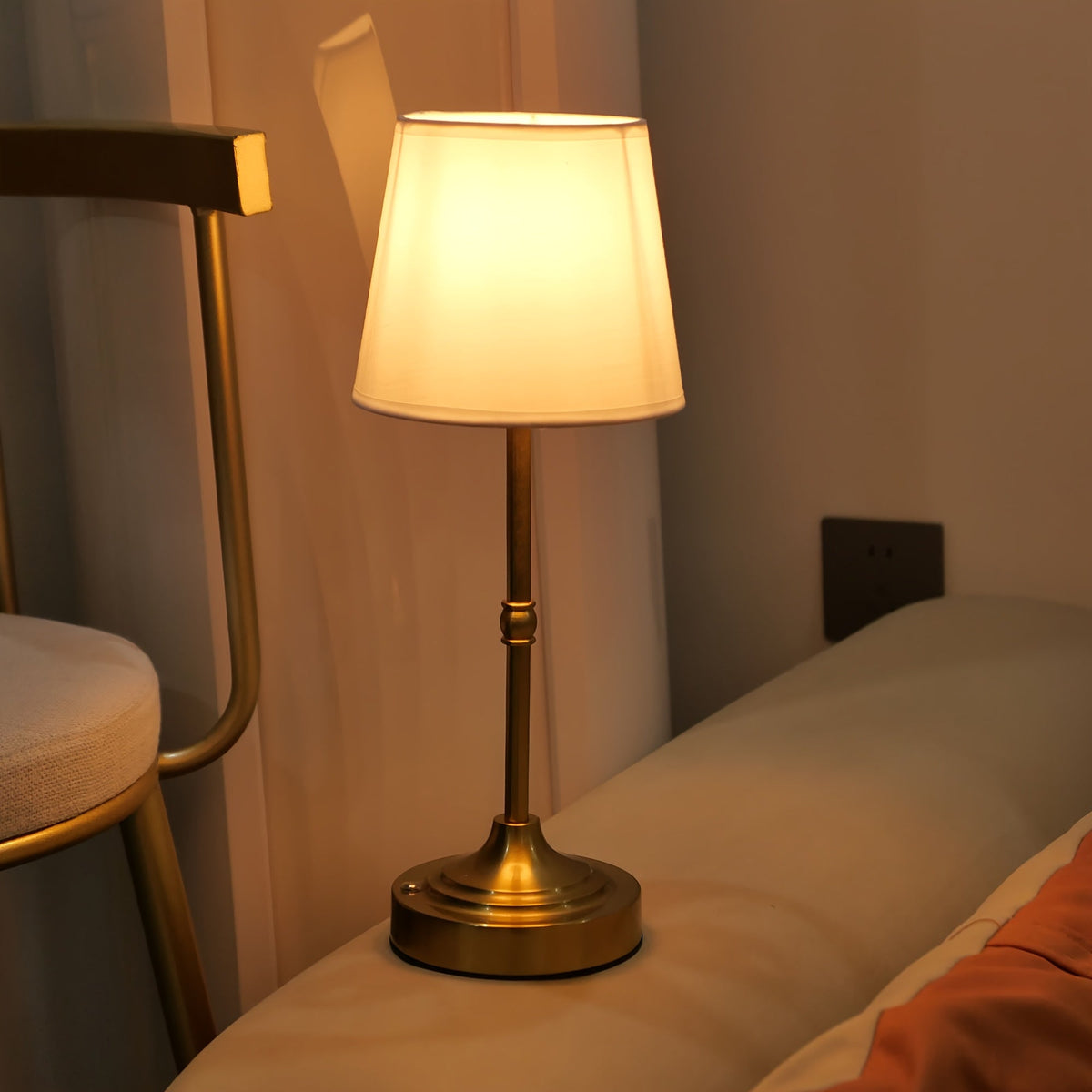 Draadloze Tafellamp USB Oplaadbaar Dimbaar met Aanraakbediening Geborsteld Metaal voor Slaapkamer Woonkamer | Sulvida
