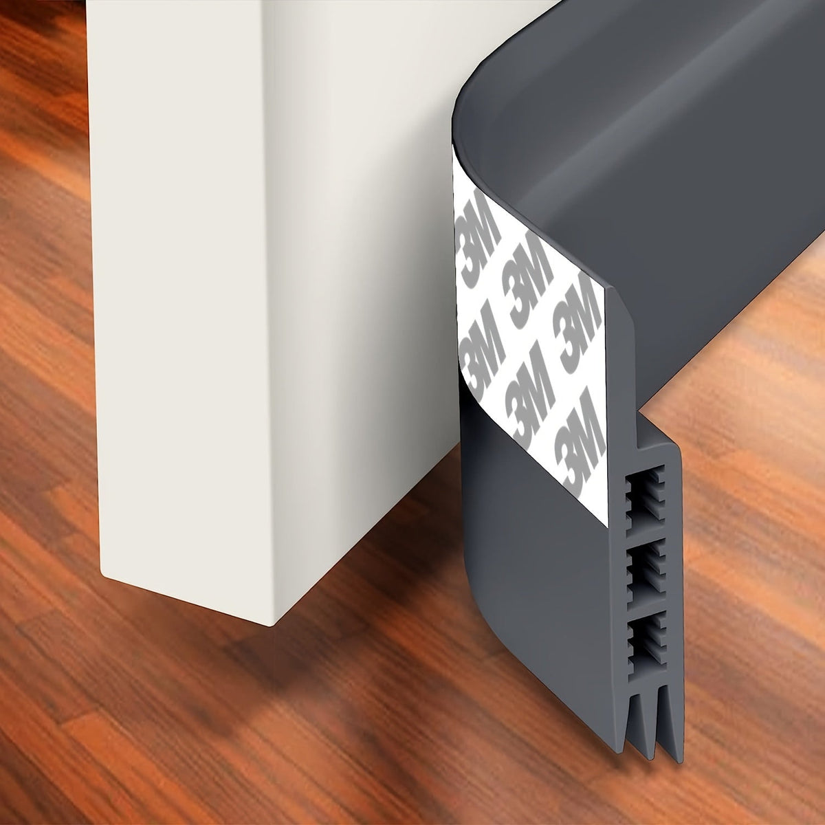 Siliconen Deurtochtstrip 99 cm Zelfklevend Geluids- en Tochtisolerend Energiebesparend Zwart Wit Grijs | Sulvida