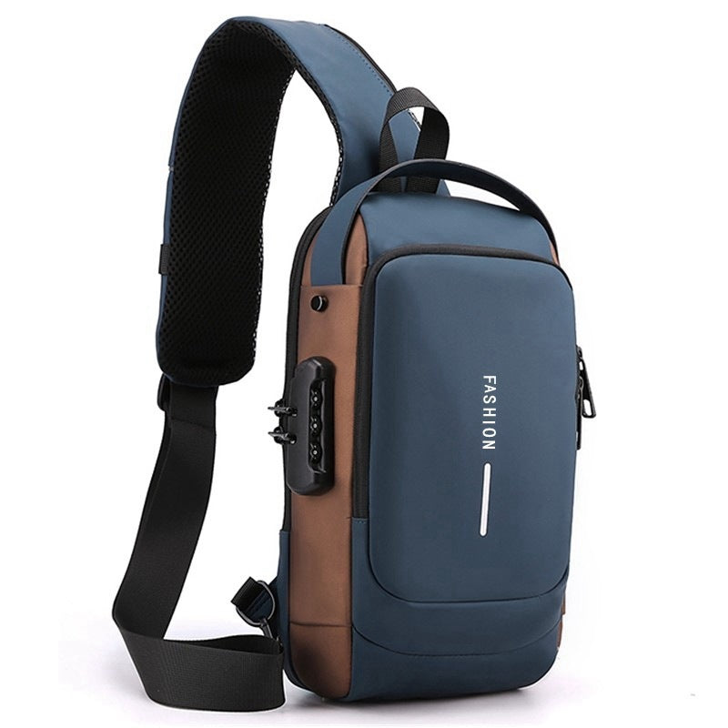 Crossbody Rugtas met Cijferslot Zwart Blauw Grijs Lichtbruin Diefstalbeveiliging Compacte Schoudertas | Sulvida